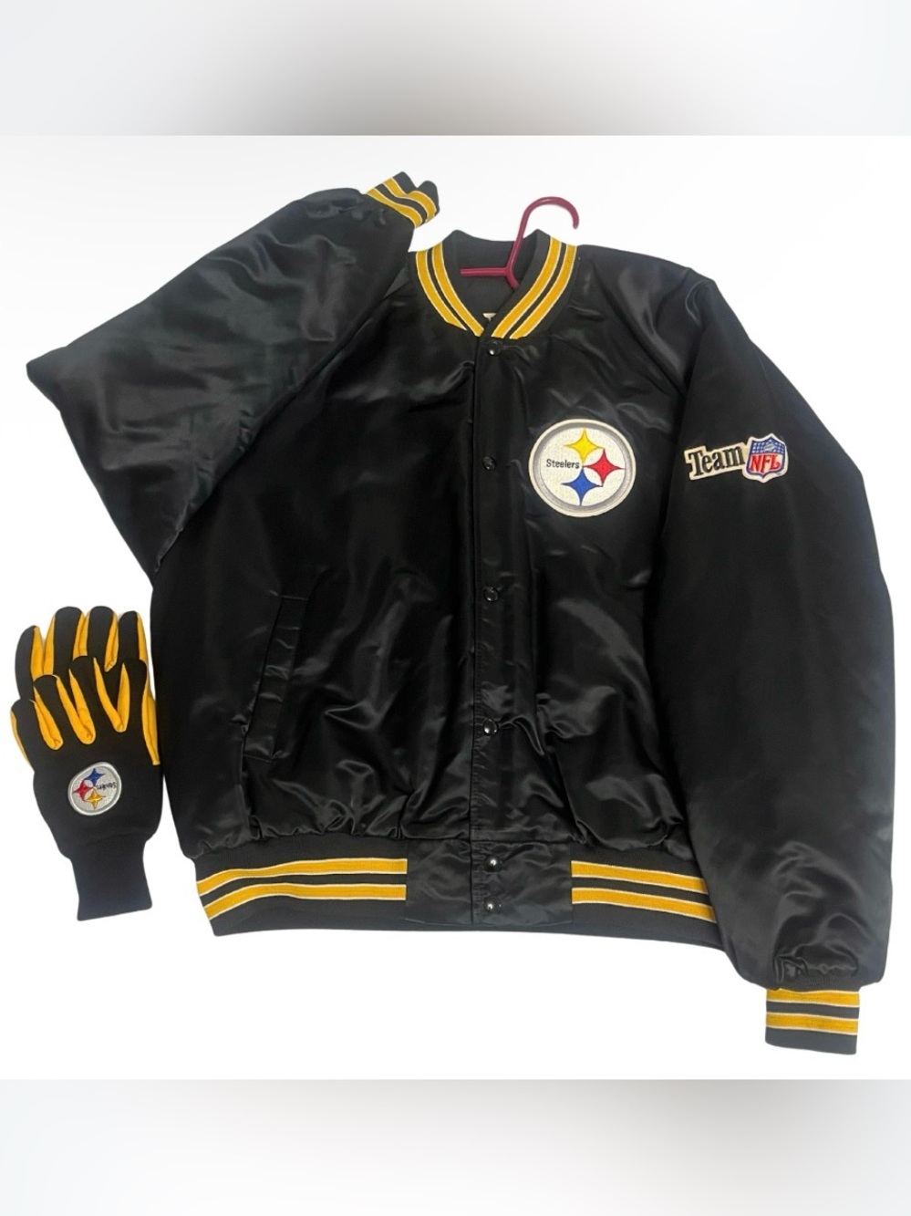 Vintage Chalk Line Pittsburgh Steelers XXL Satin Bomber Jacket NFL USA Made 90s
